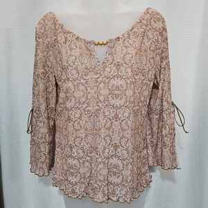 Xhilaration Womens Y2k Long Sleeve Blouse Size L Whimsical fairy 
Festival boho